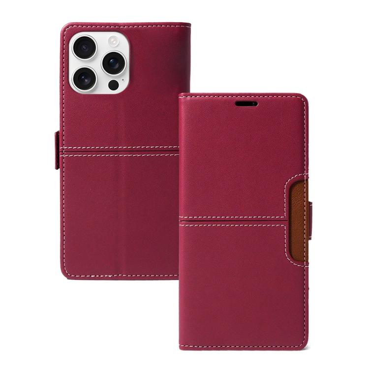 For iPhone 16 Pro Max Magnetic Buckle Card Slot Leather Phone Case