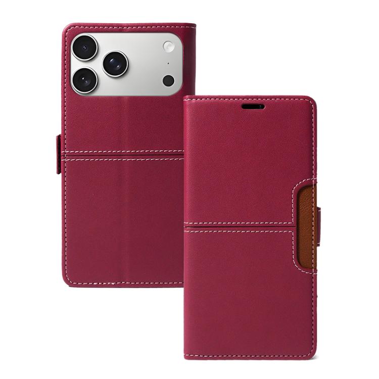 For iPhone 17 Pro Magnetic Buckle Card Slot Leather Phone Case