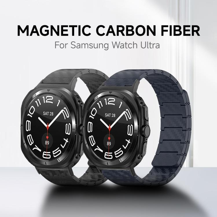 For Samsung Galaxy Watch Ultra 47mm / Ultra 2025 Carbon Fiber Magnetic Loop Watch Band