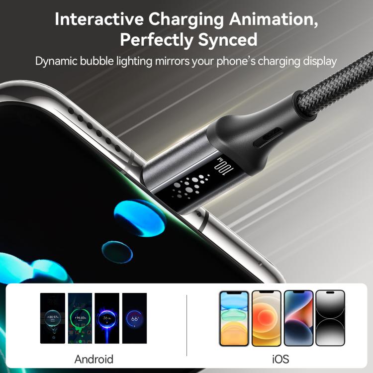 JOYROOM S-A60 StarTalk Series 100W Type-C to Type-C Fast Charging Data Cable, Length: 1.2m - Black