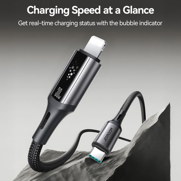 JOYROOM S-A60 StarTalk Series 30W Type-C to 8 Pin Fast Charging Data Cable, Length: 1.2m - Black