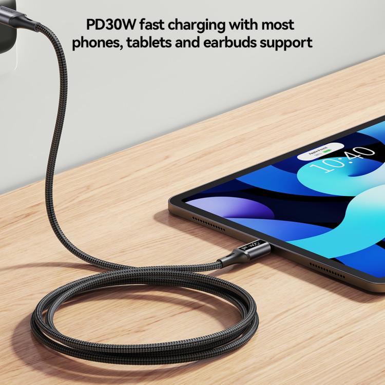 JOYROOM S-A60 StarTalk Series 30W Type-C to 8 Pin Fast Charging Data Cable, Length: 1.2m - Black