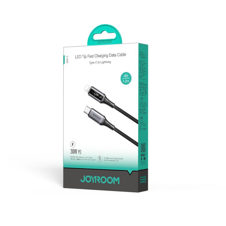 JOYROOM S-A60 StarTalk Series 30W Type-C to 8 Pin Fast Charging Data Cable, Length: 1.2m - Black