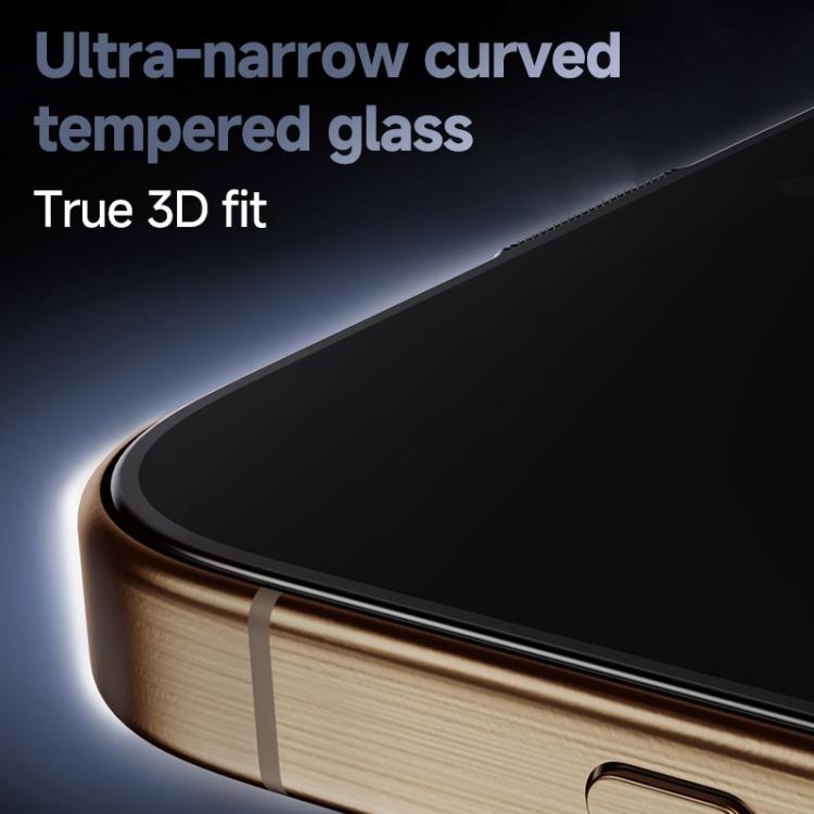 For iPhone 16 Pro 2pcs / Pack REMAX Hot Bending 3D Full Glue HD Tempered Glass Film