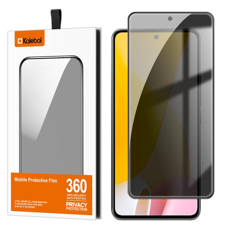 For Xiaomi 12 Lite Kalebol High-Aluminum Screen-Printed Full-Coverage Black-Border Privacy Tempered Glass Film