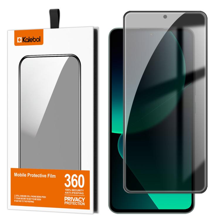 For Xiaomi 13T Kalebol High-Aluminum Screen-Printed Full-Coverage Black-Border Privacy Tempered Glass Film
