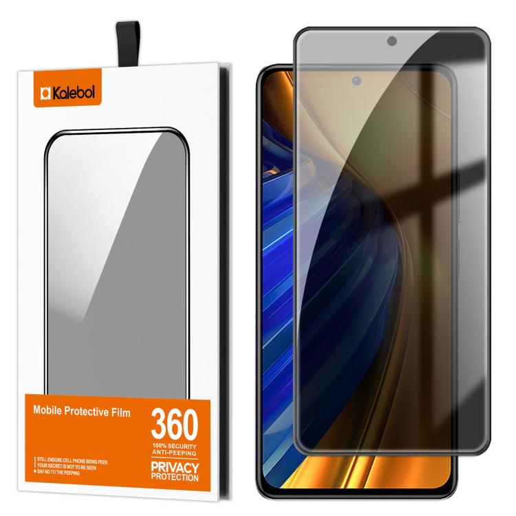 For Xiaomi Poco F4 Kalebol High-Aluminum Screen-Printed Full-Coverage Black-Border Privacy Tempered Glass Film