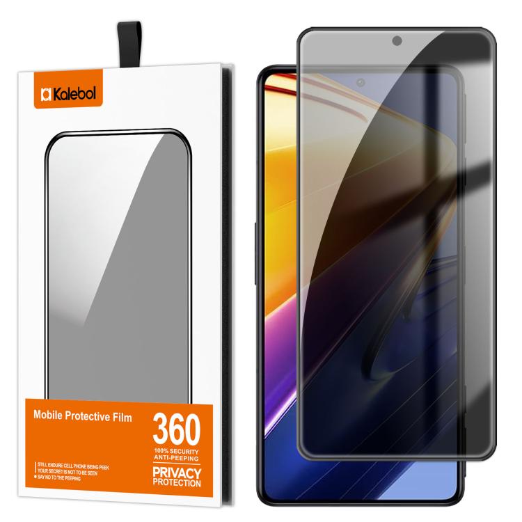 For Xiaomi Poco F4 GT Kalebol High-Aluminum Screen-Printed Full-Coverage Black-Border Privacy Tempered Glass Film