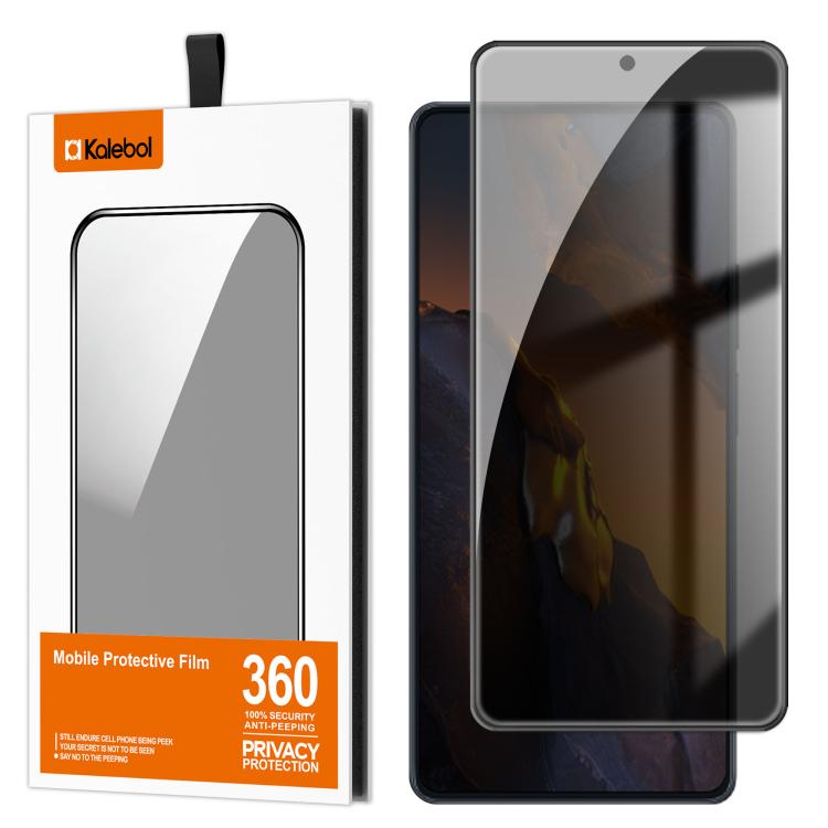 For Xiaomi Poco F5 Kalebol High-Aluminum Screen-Printed Full-Coverage Black-Border Privacy Tempered Glass Film