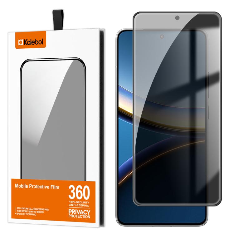 For Xiaomi Poco F7 Pro Kalebol High-Aluminum Screen-Printed Full-Coverage Black-Border Privacy Tempered Glass Film