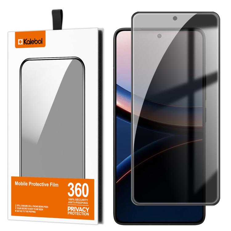 For Xiaomi Poco F7 Ultra Kalebol High-Aluminum Screen-Printed Full-Coverage Black-Border Privacy Tempered Glass Film