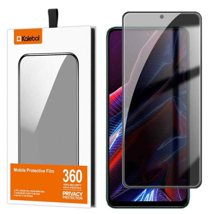 For Xiaomi Poco X5 Kalebol High-Aluminum Screen-Printed Full-Coverage Black-Border Privacy Tempered Glass Film