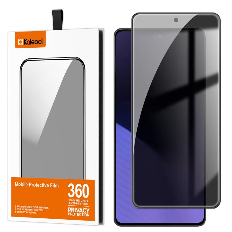 For Xiaomi Poco X6 Neo 5G Kalebol High-Aluminum Screen-Printed Full-Coverage Black-Border Privacy Tempered Glass Film