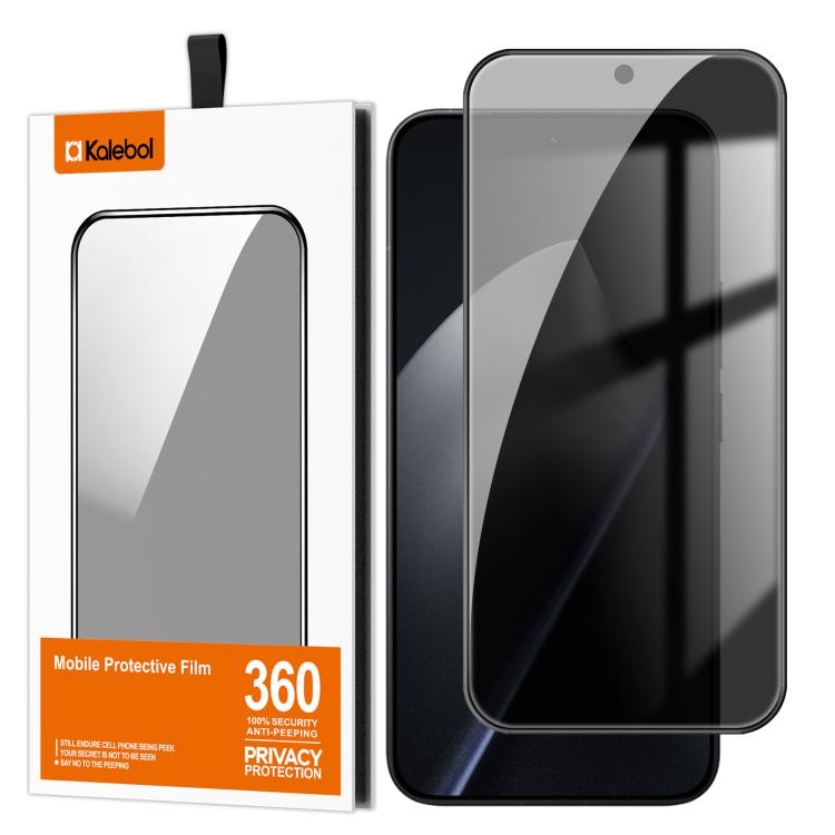 For Xiaomi 15T Pro Kalebol High-Aluminum Screen-Printed Full-Coverage Black-Border Privacy Tempered Glass Film