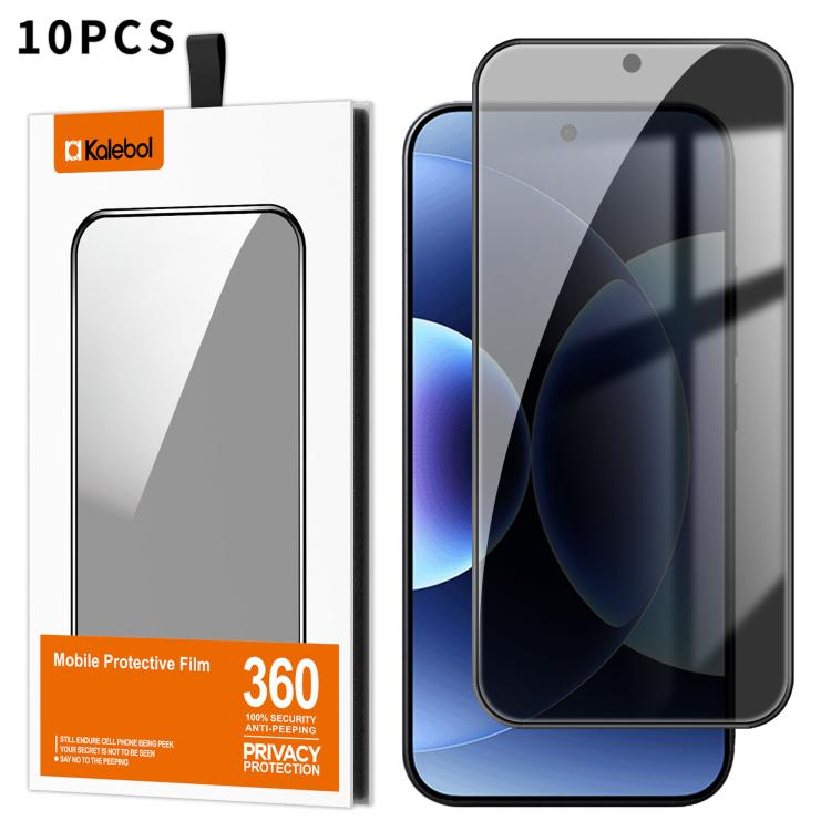 For Xiaomi 17 Pro Max 10pcs Kalebol High-Aluminum Screen-Printed Full-Coverage Black-Border Privacy Tempered Glass Film