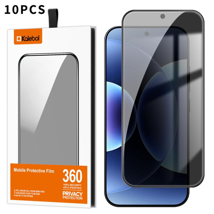 For Xiaomi 17 Pro 10pcs Kalebol High-Aluminum Screen-Printed Full-Coverage Black-Border Privacy Tempered Glass Film