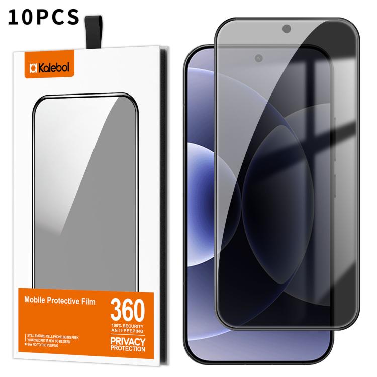 For Xiaomi 17 10pcs Kalebol High-Aluminum Screen-Printed Full-Coverage Black-Border Privacy Tempered Glass Film