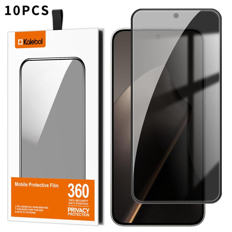 For Xiaomi 17T 5G 10pcs Kalebol High-Aluminum Screen-Printed Full-Coverage Black-Border Privacy Tempered Glass Film