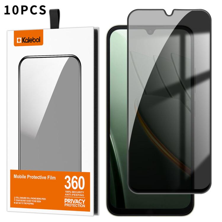 For Xiaomi Poco C81 Pro 4G 10pcs Kalebol High-Aluminum Screen-Printed Full-Coverage Black-Border Privacy Tempered Glass Film
