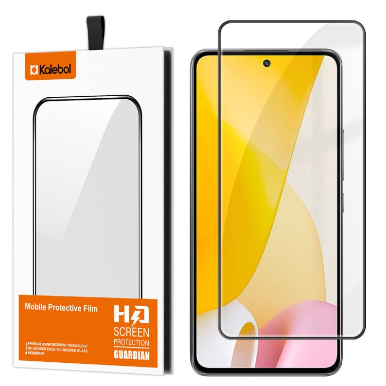 For Xiaomi 12 Lite Kalebol High-Aluminum Screen-Printed Full-Coverage Anti-Fingerprint Black-Bordered HD Tempered Glass Film