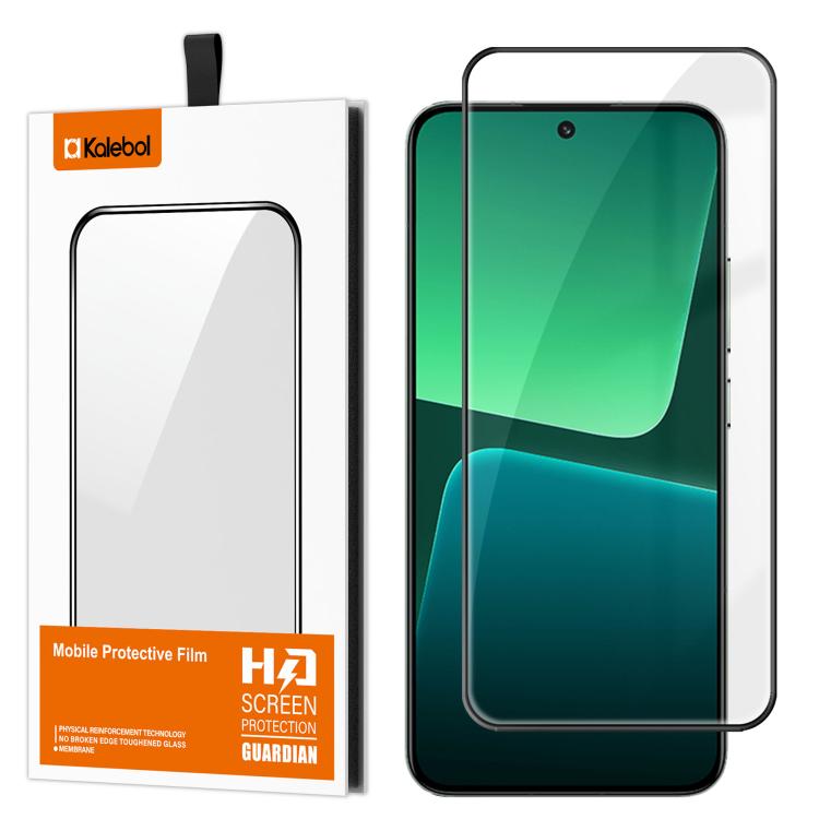 For Xiaomi 13 Kalebol High-Aluminum Screen-Printed Full-Coverage Anti-Fingerprint Black-Bordered HD Tempered Glass Film