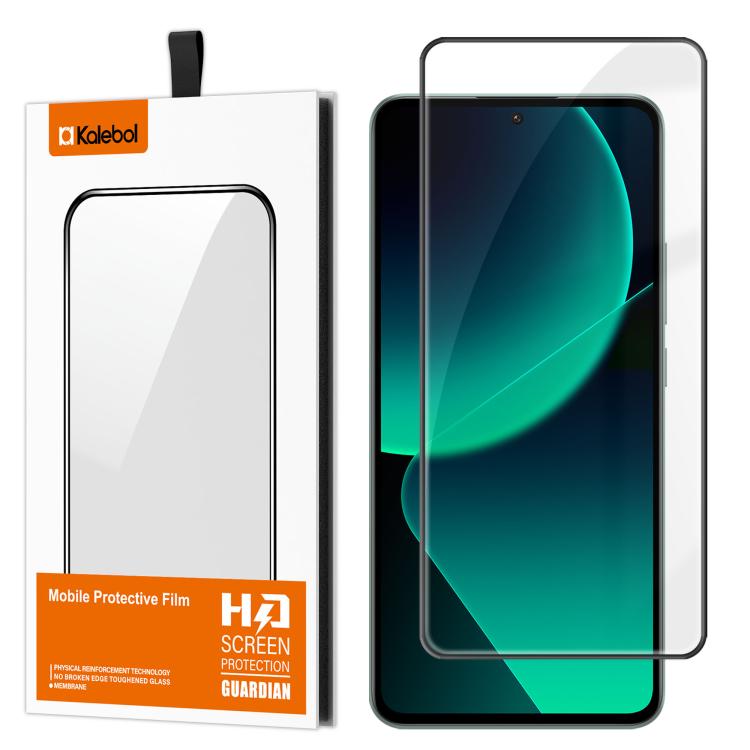 For Xiaomi 13T Kalebol High-Aluminum Screen-Printed Full-Coverage Anti-Fingerprint Black-Bordered HD Tempered Glass Film