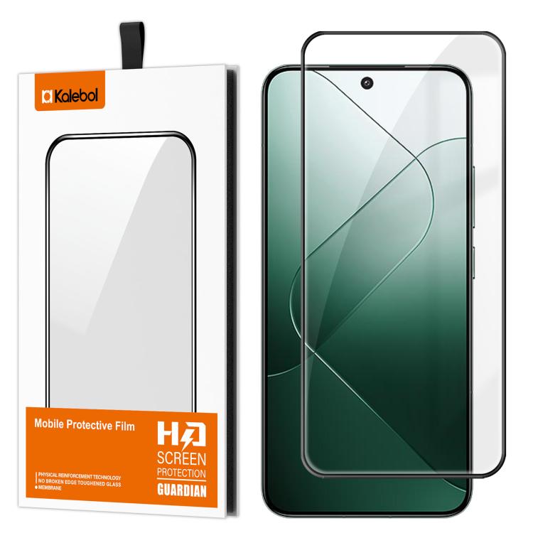 For Xiaomi 14 Kalebol High-Aluminum Screen-Printed Full-Coverage Anti-Fingerprint Black-Bordered HD Tempered Glass Film