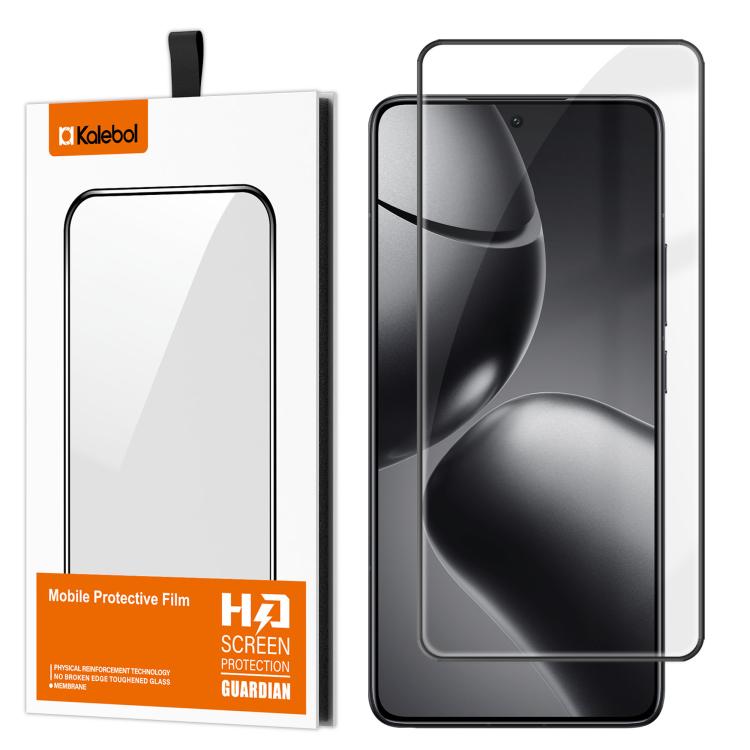 For Xiaomi 14T Pro Kalebol High-Aluminum Screen-Printed Full-Coverage Anti-Fingerprint Black-Bordered HD Tempered Glass Film