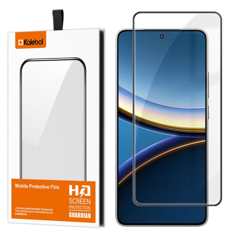 For Xiaomi Poco F7 Pro Kalebol High-Aluminum Screen-Printed Full-Coverage Anti-Fingerprint Black-Bordered HD Tempered Glass Film
