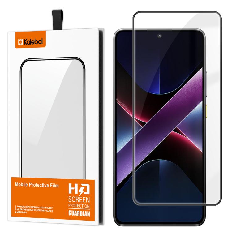 For Xiaomi Poco X7 Pro Kalebol High-Aluminum Screen-Printed Full-Coverage Anti-Fingerprint Black-Bordered HD Tempered Glass Film