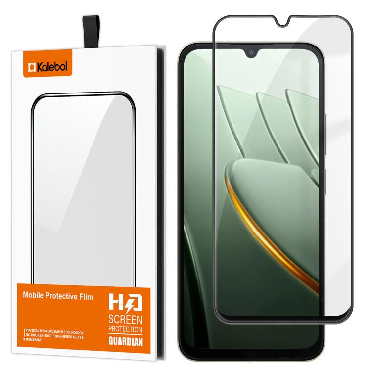 For Xiaomi Poco C81 Pro 4G Kalebol High-Aluminum Screen-Printed Full-Coverage Anti-Fingerprint Black-Bordered HD Tempered Glass Film