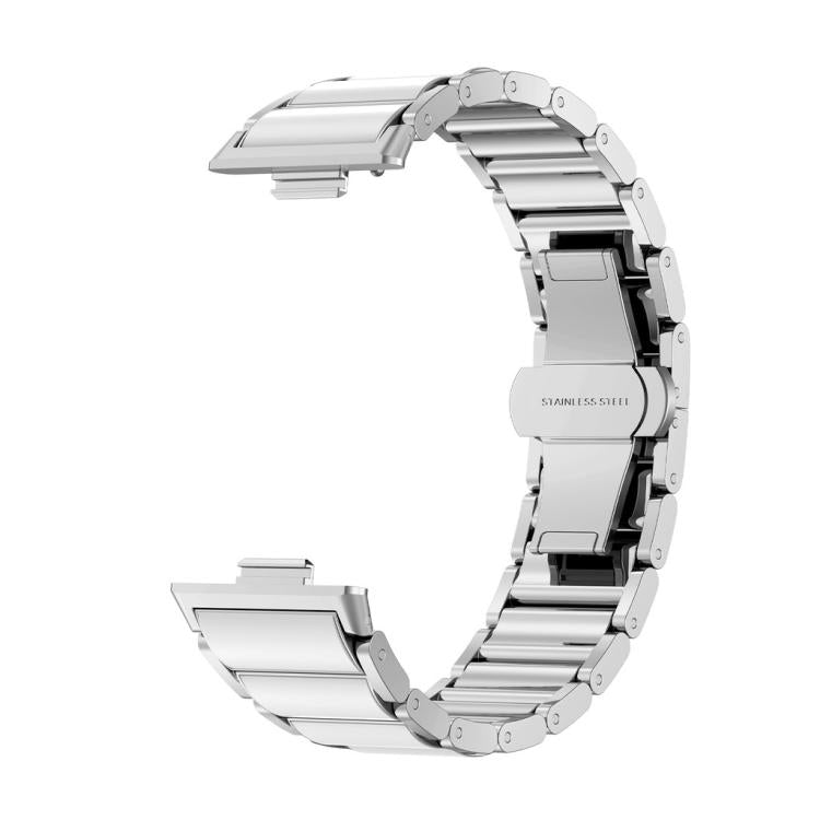 For Huawei Watch Fit 2 Ceramic White Butterfly Buckle Metal Watch Band