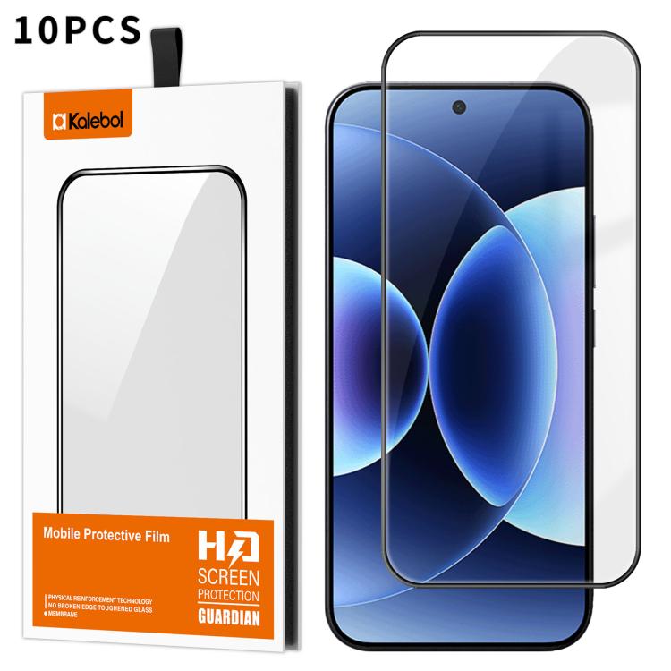 For Xiaomi 17 Pro Max 10pcs Kalebol High-Aluminum Screen-Printed Full-Coverage Anti-Fingerprint Black-Bordered HD Tempered Glass Film