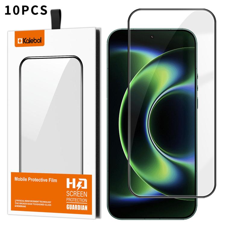 For Xiaomi 17 Ultra 10pcs Kalebol High-Aluminum Screen-Printed Full-Coverage Anti-Fingerprint Black-Bordered HD Tempered Glass Film