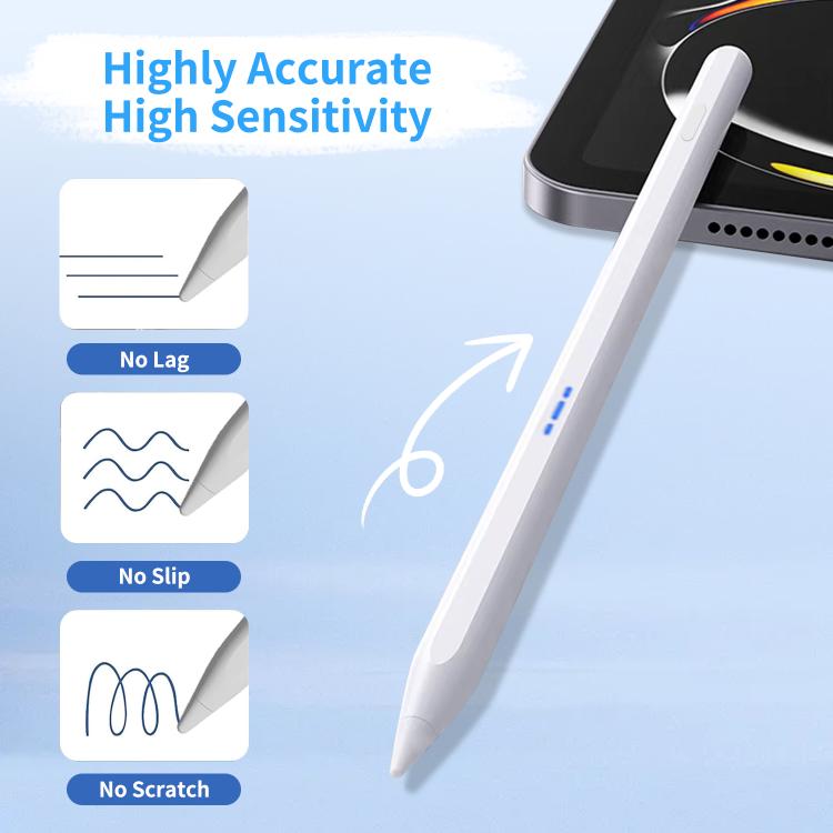 DP01 Type-C Rechargeable Magnetic Stylus with 2 Replacement Nibs - White