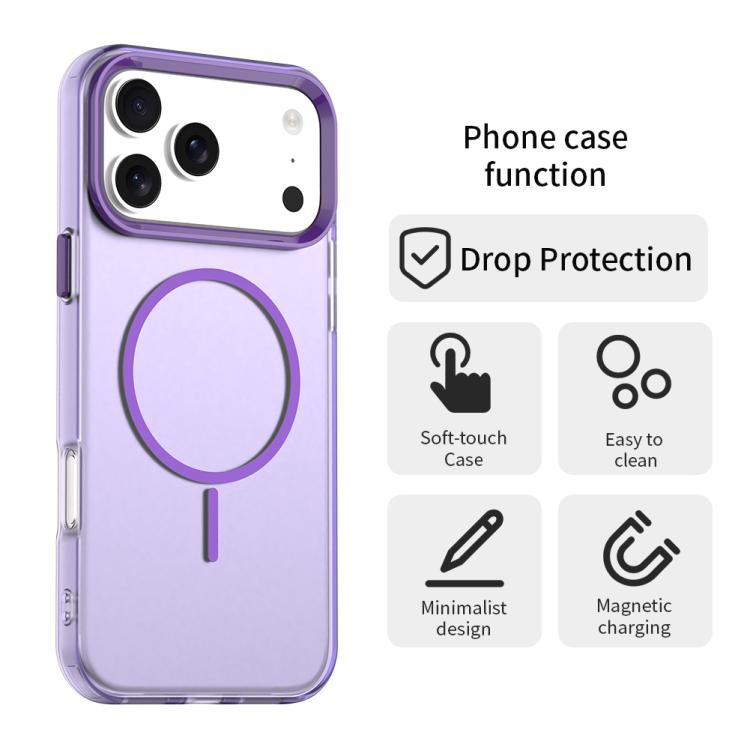 For iPhone 17 Pro Candy Fine Circle Magsafe PC Hybrid TPU Phone Case
