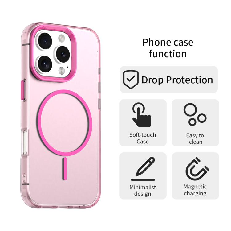 For iPhone 16 Pro Candy Fine Circle Magsafe PC Hybrid TPU Phone Case