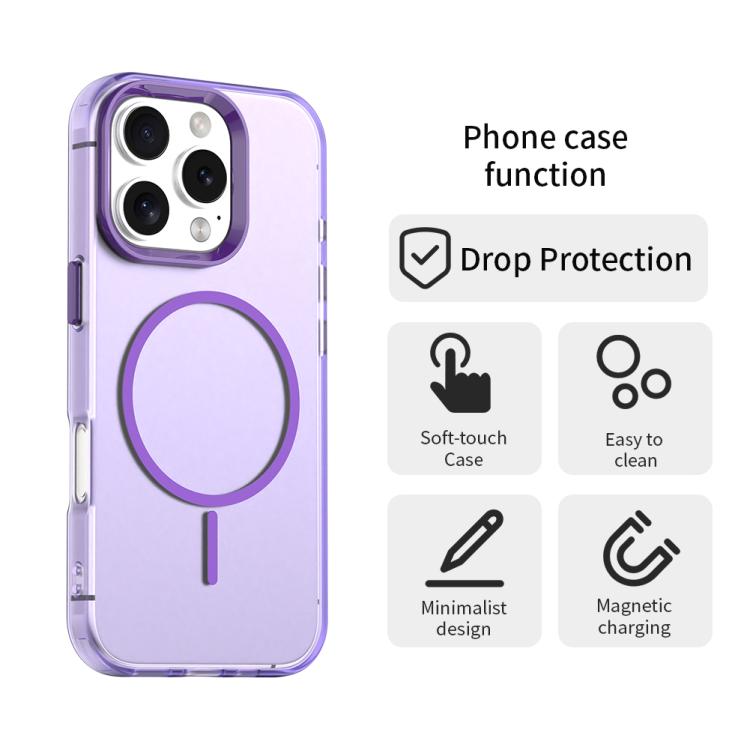 For iPhone 16 Pro Candy Fine Circle Magsafe PC Hybrid TPU Phone Case