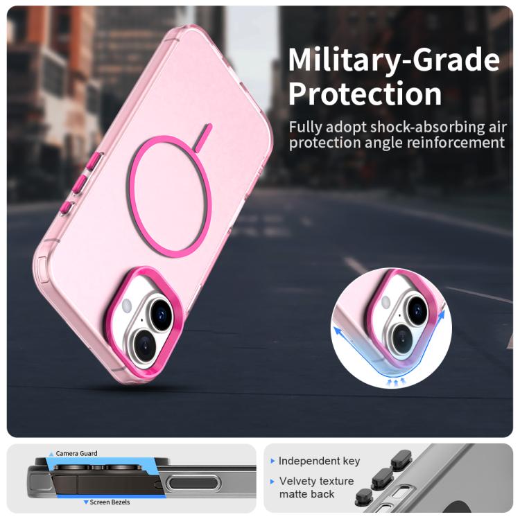 For iPhone 16 Plus Candy Fine Circle Magsafe PC Hybrid TPU Phone Case