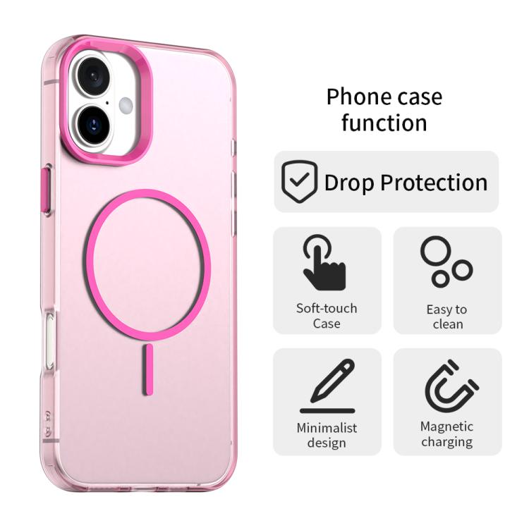 For iPhone 16 Plus Candy Fine Circle Magsafe PC Hybrid TPU Phone Case