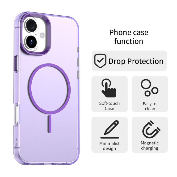 For iPhone 16 Plus Candy Fine Circle Magsafe PC Hybrid TPU Phone Case
