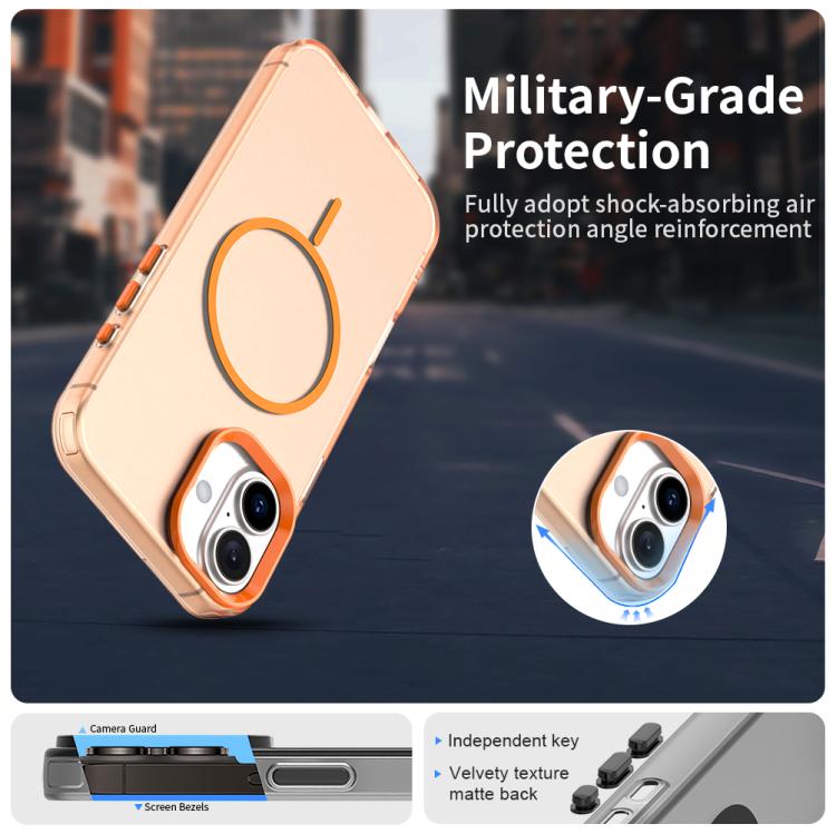For iPhone 16 Candy Fine Circle Magsafe PC Hybrid TPU Phone Case