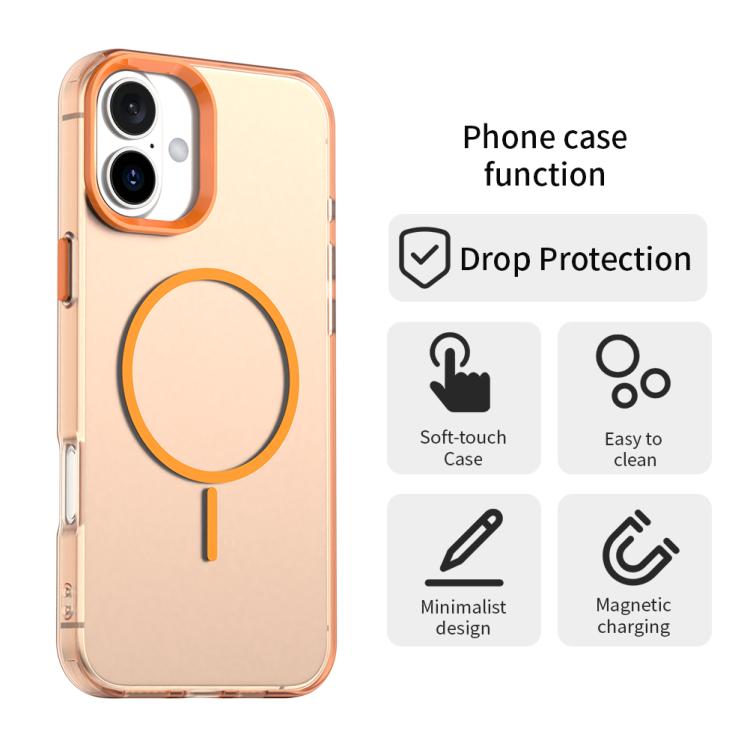 For iPhone 16 Candy Fine Circle Magsafe PC Hybrid TPU Phone Case