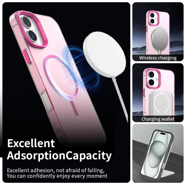 For iPhone 16 Candy Fine Circle Magsafe PC Hybrid TPU Phone Case