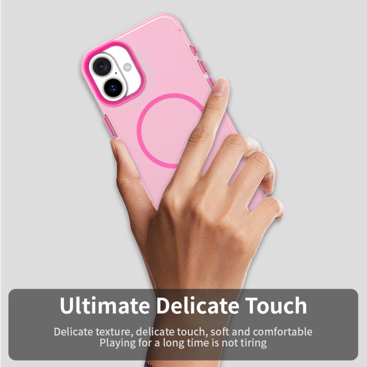 For iPhone 16 Candy Fine Circle Magsafe PC Hybrid TPU Phone Case