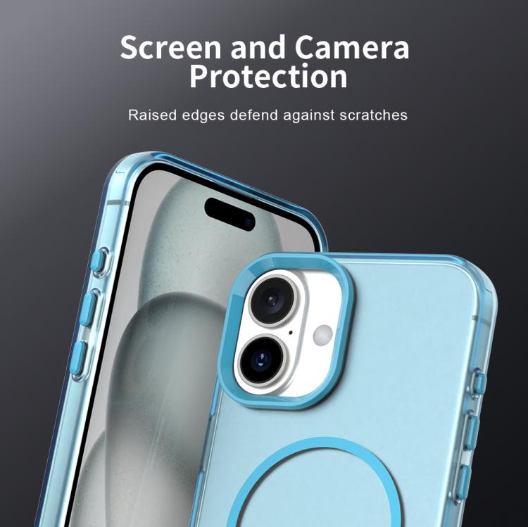 For iPhone 16 Candy Fine Circle Magsafe PC Hybrid TPU Phone Case
