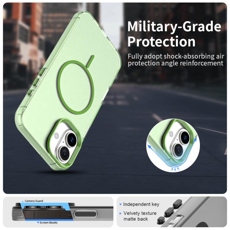 For iPhone 16 Candy Fine Circle Magsafe PC Hybrid TPU Phone Case