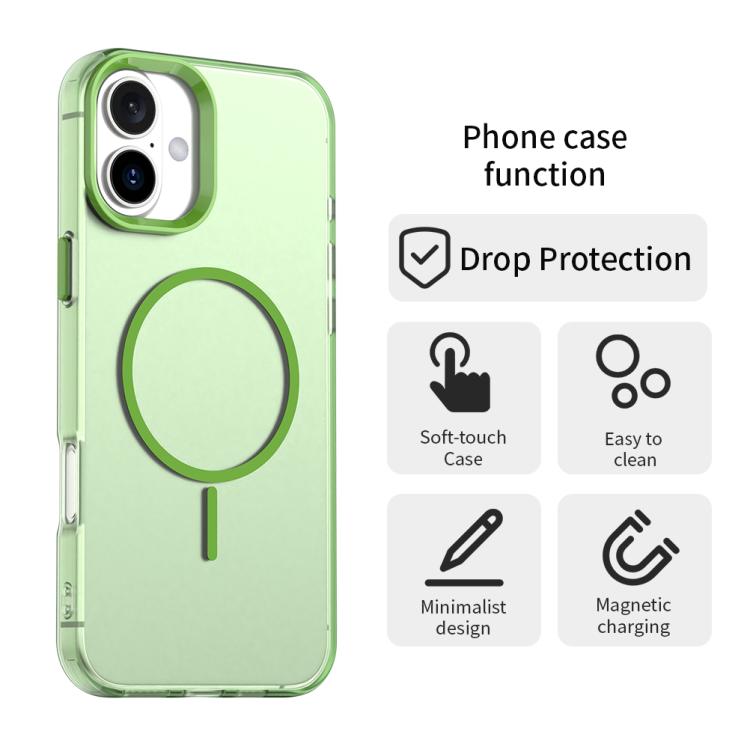 For iPhone 16 Candy Fine Circle Magsafe PC Hybrid TPU Phone Case