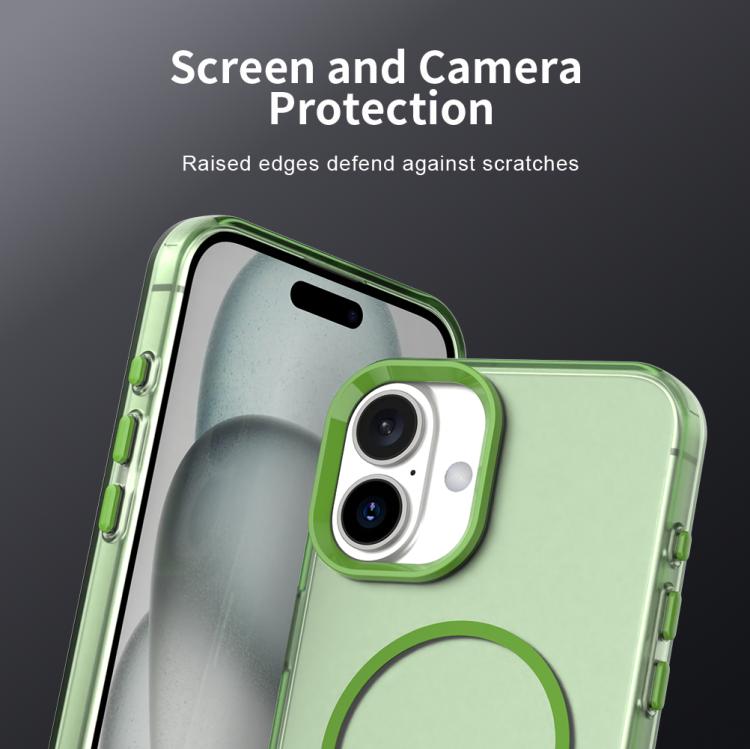 For iPhone 16 Candy Fine Circle Magsafe PC Hybrid TPU Phone Case