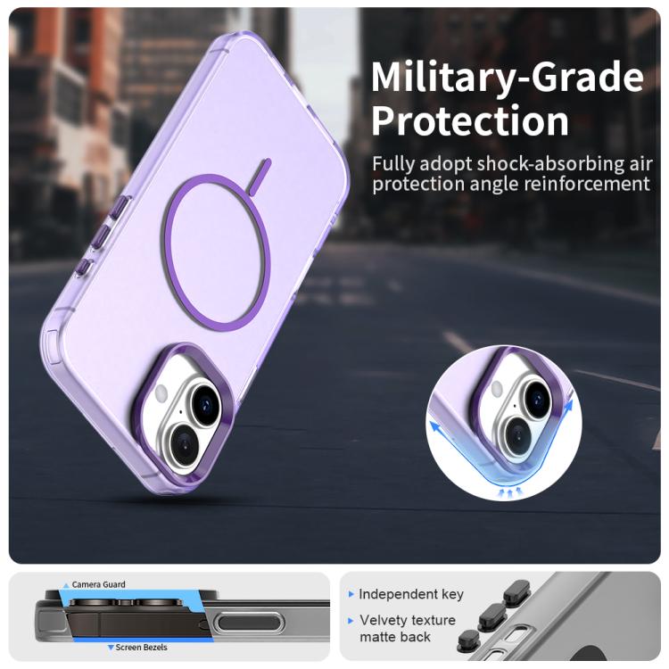 For iPhone 16 Candy Fine Circle Magsafe PC Hybrid TPU Phone Case